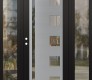Modern Steel Front Door Diamond C3 68" x 80" black/black clear Glass Panel stainless steel RHI with 2 Sidelites clear Glass