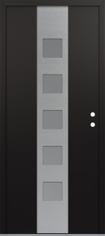 DIAMOND A13 36" X 80" BLACK/WHITE FROSTED GLASS PANEL STAINLESS STEEL LHI