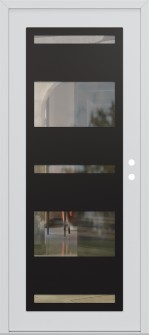 Diamond C10 36" x 80" white/white clear Glass Panel black LHI