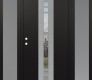 DIAMOND A4 60" X 80" BLACK/BLACK CLEAR GLASS PANEL STAINLESS STEEL LHI WITH 2 SIDELITES FROSTED GLASS