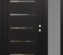 Modern Steel Front Door Diamond C11 48" x 80" black/black clear Glass Panel black LHI with Sidelite frosted Glass