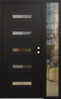 Diamond D4 50" x 80" black/black clear Glass Panel black LHI with Sidelite clear Glass