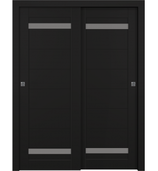 Perla Vetro Black Matte Bypass doors