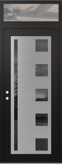 Diamond C3 36" x 96" black/black mirrored Glass Panel stainless steel RHI with Transom clear Glass