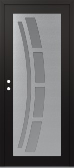 Diamond C12 36" x 80" black/white frosted Glass Panel stainless steel RHI