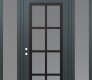 Modern Steel Front Door Diamond C16 64" x 96" anthracite/anthracite frosted Glass Panel black RHI with 2 Sidelites and Transom frosted Glass