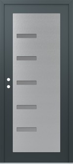 Diamond C8 36" x 80" anthracite/anthracite frosted Glass Panel stainless steel RHI