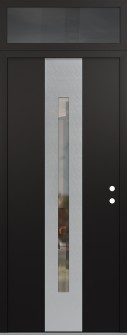 DIAMOND A2 36" X 96" BLACK/BLACK CLEAR GLASS PANEL STAINLESS STEEL LHI WITH TRANSOM MIRRORED GLASS