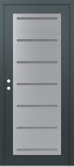 Diamond C11 36" x 80" anthracite/anthracite frosted Glass Panel stainless steel RHI