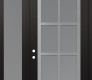 Modern Steel Front Door Diamond C16 50" x 96" black/white frosted Glass Panel stainless steel RHI with Sidelite and Transom frosted Glass