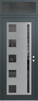 Diamond C3 36" x 96" anthracite/anthracite mirrored Glass Panel stainless steel LHI with Transom mirrored Glass
