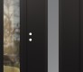 Modern Steel Front Door DIAMOND A11 52" X 80" BLACK/WHITE FROSTED GLASS PANEL BLACK RHI WITH SIDELITE CLEAR GLASS