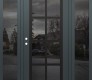 Modern Steel Front Door Diamond C16 68" x 80" anthracite/anthracite mirrored Glass Panel black RHI with 2 Sidelites mirrored Glass