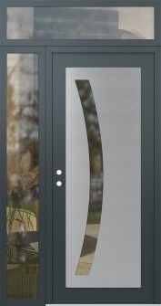 Diamond C4 52" x 96" anthracite/anthracite clear Glass Panel stainless steel RHI with Sidelite and Transom clear Glass
