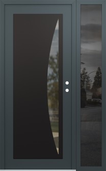 Diamond C13 48" x 80" anthracite/anthracite clear Glass Panel black LHI with Sidelite mirrored Glass