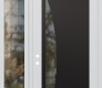Modern Steel Front Door Diamond C13 52" x 96" white/white clear Glass Panel black RHI with Sidelite and Transom clear Glass
