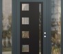 Modern Steel Front Door Diamond C3 60" x 96" anthracite/anthracite clear Glass Panel black LHI with 2 Sidelites and Transom clear Glass
