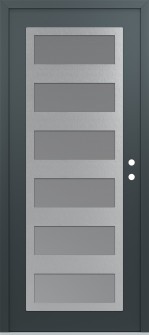 Diamond C9 36" x 80" anthracite/anthracite frosted Glass Panel stainless steel LHI