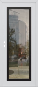 Diamond C1 36" x 80" white/white clear Glass Panel black RHI