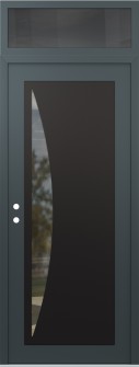 Diamond C13 36" x 96" anthracite/anthracite clear Glass Panel black RHI with Transom mirrored Glass