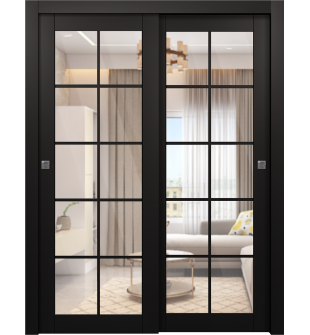 Avon 10 Lite Clear Black Matte Bypass doors