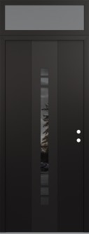 DIAMOND A4 36" X 96" BLACK/BLACK MIRRORED GLASS PANEL BLACK LHI WITH TRANSOM FROSTED GLASS