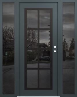 Diamond C16 60" x 80" anthracite/anthracite mirrored Glass Panel black LHI with 2 Sidelites mirrored Glass