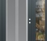 Modern Steel Front Door Diamond C14 52" x 80" anthracite/anthracite frosted Glass Panel stainless steel LHI with Sidelite clear Glass
