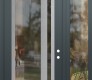 Modern Steel Front Door Diamond C15 50" x 96" anthracite/anthracite clear Glass Panel stainless steel LHI with Sidelite and Transom clear Glass