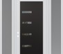 Modern Steel Front Door Diamond C8 68" x 96" white/white clear Glass Panel black RHI with 2 Sidelites and Transom frosted Glass
