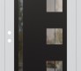 Modern Steel Front Door Diamond C3 36" x 80" white/white clear Glass Panel black RHI