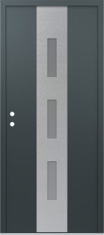 DIAMOND A7 36" X 80" ANTHRACITE/ANTHRACITE FROSTED GLASS PANEL STAINLESS STEEL RHI