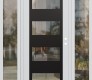 Modern Steel Front Door Diamond C2 60" x 80" white/white clear Glass Panel black LHI with 2 Sidelites clear Glass