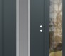 Modern Steel Front Door DIAMOND A1 50" X 80" ANTHRACITE/ANTHRACITE FROSTED GLASS PANEL STAINLESS STEEL LHI WITH SIDELITE CLEAR GLASS