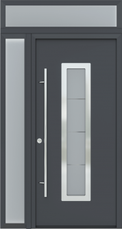 MODERN FRONT STEEL DOOR ARGOS ANTRACIT/WHITE 49 1/4" X 95 11/16" RHI + SIDELITE LEFT/TRANSOM