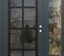 Modern Steel Front Door Diamond C16 50" x 80" anthracite/anthracite mirrored Glass Panel black LHI with Sidelite clear Glass
