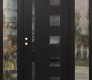 Modern Steel Front Door Diamond C3 64" x 80" black/black mirrored Glass Panel black RHI with 2 Sidelites clear Glass