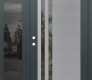 Modern Steel Front Door Diamond C6 52" x 80" anthracite/anthracite clear Glass Panel stainless steel RHI with Sidelite mirrored Glass