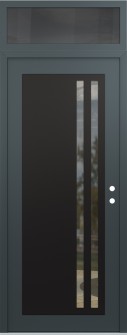 Diamond C6 36" x 96" anthracite/anthracite clear Glass Panel black LHI with Transom mirrored Glass