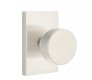 Emtek round door knob with modern rectangular rosette privacy left hand satin nickel (us15) 5211