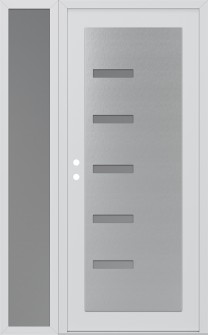 Diamond C8 48" x 80" white/white frosted Glass Panel stainless steel RHI with Sidelite frosted Glass