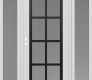 Modern Steel Front Door Diamond C16 68" x 80" white/white frosted Glass Panel black RHI with 2 Sidelites frosted Glass