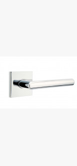 EMTEK STUTTGART LEVER WITH SQUARE ROSETTE PASSAGE RH POLISHED CHROME (US26) 5110