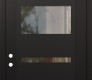 Modern Steel Front Door Diamond C10 36" x 96" black/black clear Glass Panel black RHI with Transom clear Glass