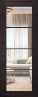 DOOR SLAB AVANTI 4 LITE CLEAR VETRO BLACK APRICOT 30" X 80" X 1 3/4" TEMPERED CLEAR GLASS