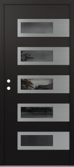 Diamond D3 36" x 80" black/black mirrored Glass Panel stainless steel RHI