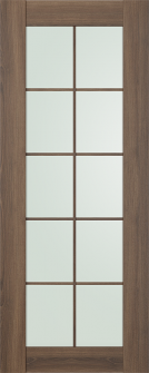 DOOR SLAB AVON 10 LITE VETRO PECAN NUTWOOD 28" X 96" X 1 3/4"