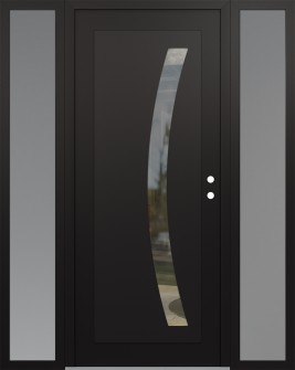 Diamond C4 60" x 80" black/black clear Glass Panel black LHI with 2 Sidelites frosted Glass