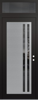 Diamond C6 36" x 96" black/black mirrored Glass Panel stainless steel LHI with Transom mirrored Glass