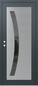 Diamond C4 36" x 80" anthracite/anthracite mirrored Glass Panel stainless steel RHI